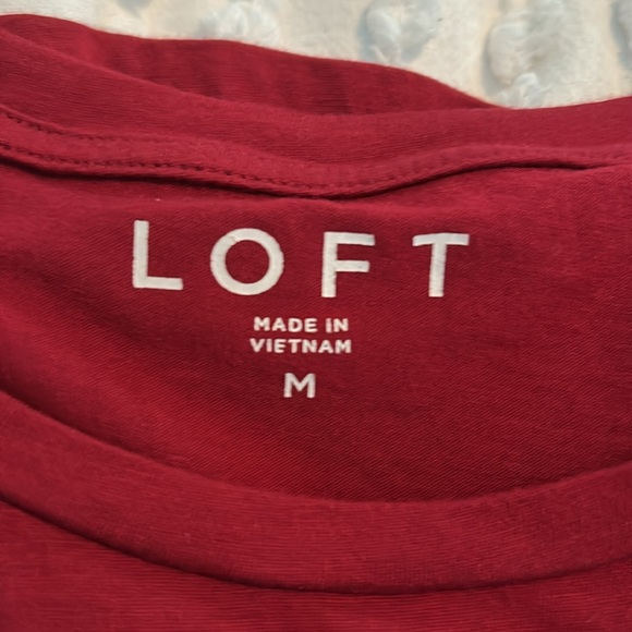 LOFT Cold Shoulder Long-Sleeve Tee in Ruby Shadow - Picture 4 of 5
